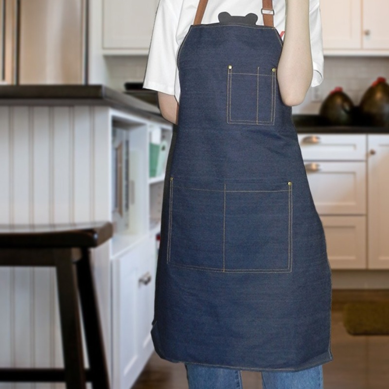 Home Cooking Work - Denim Work Apron for Men Women