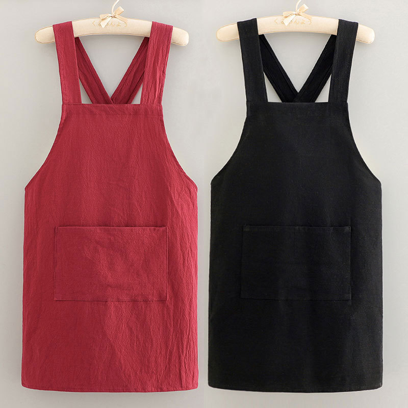 Home Cooking Work - 1 Pc Cooking Cotton Kitchen Aprons