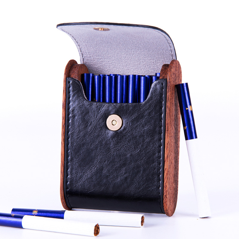Solid Wood Vintage Leather Cig - Smoker Box Wood Chip review and price