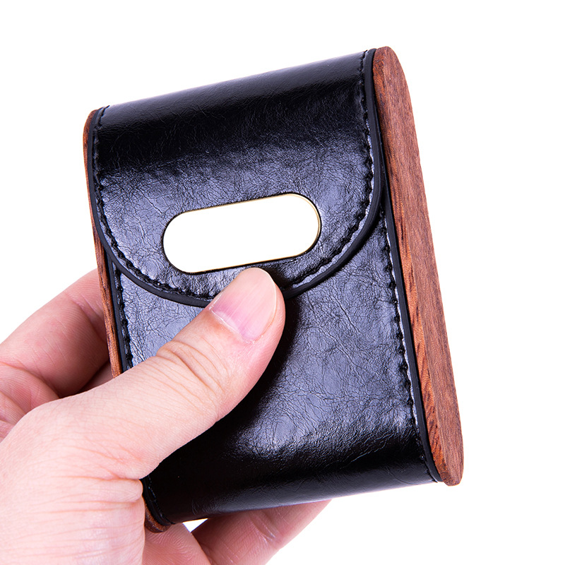 Solid Wood Vintage Leather Cig - Smoker Box Wood Chip review and price