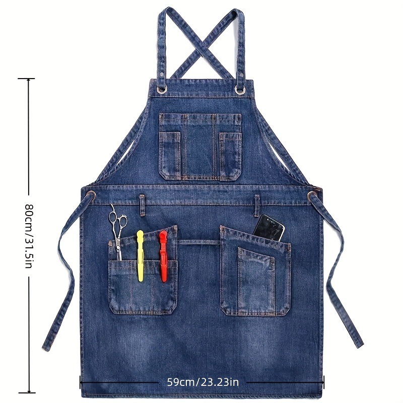 1pcs Fashion Denim Apron Multi - Home Cooking Work review and price