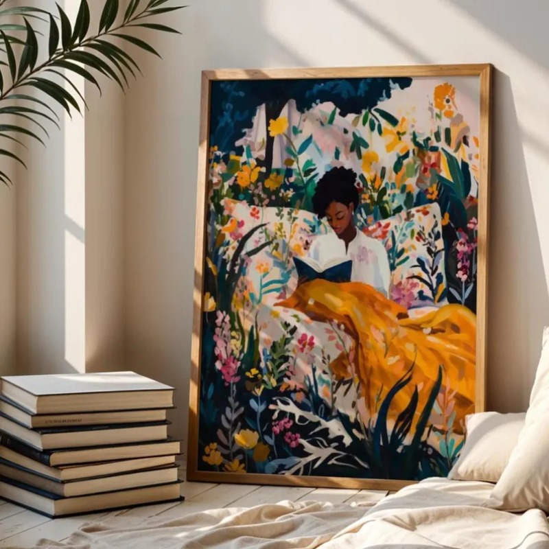 Abstract Vivid African Girl Co - Home Cooking Reading review and price